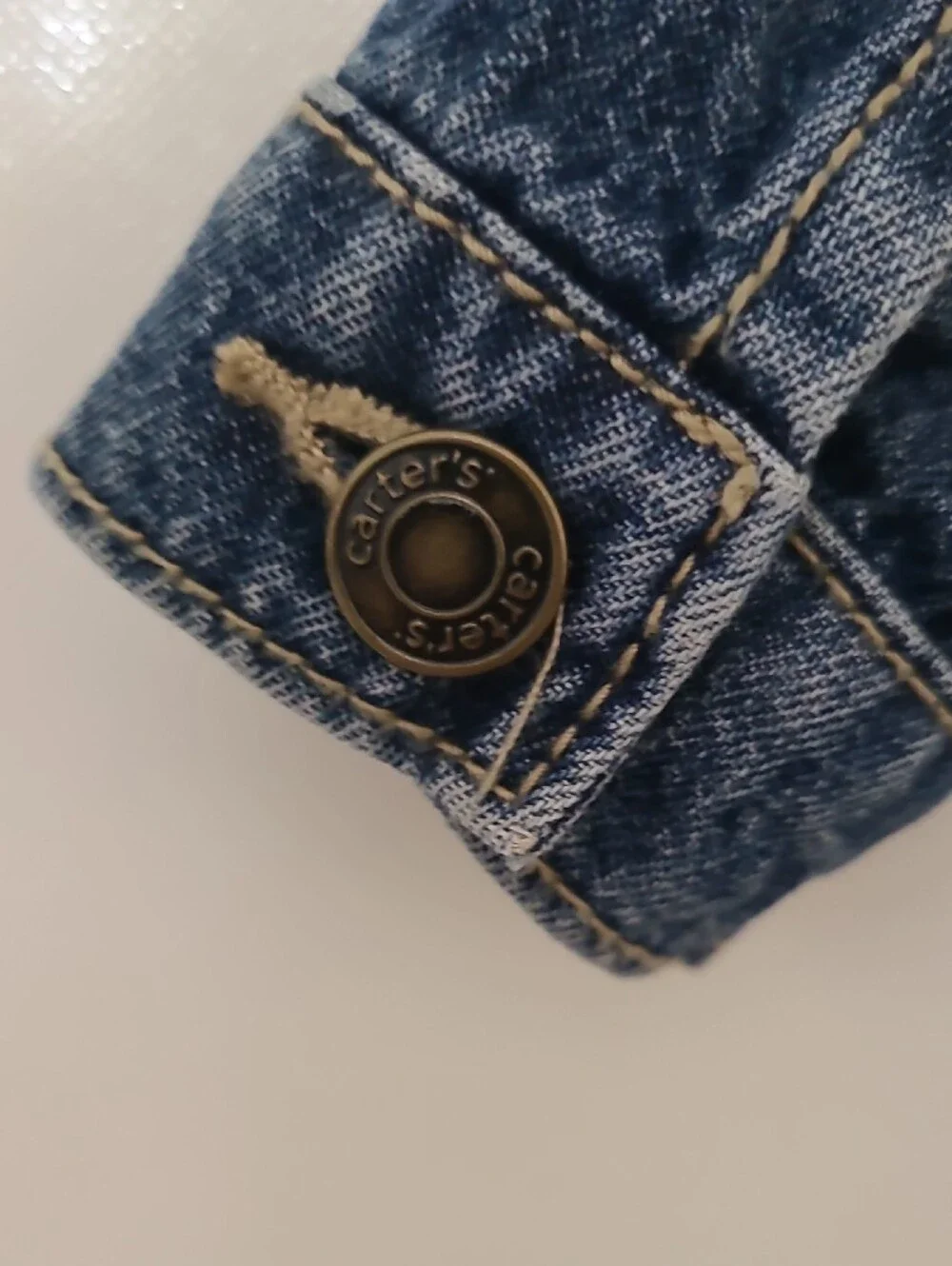 Carter's Kids Denim Blue Jean Button Up Trucker Jacket 100% Cotton - Size 12M